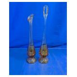 Art Glass Swung Vase Pair