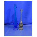 Art Glass Bud Vase Pair