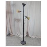 Bronze Torchiere Floor Lamp w/ Gooseneck Reading