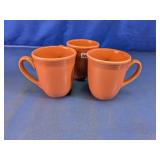 Terra Cotta Orange Glass Coffee Mugs