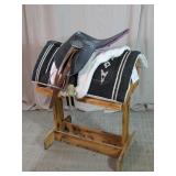English Horse Riding Saddle with Pads & Stirrups