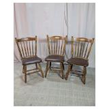 Vintage Wooden Arrow Back Dining Chairs