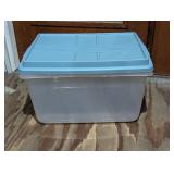 Hefty 72-Qt Clear Plastic Storage Bin w/ Blue Lid
