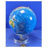 Globe Lamp and Brass Compass