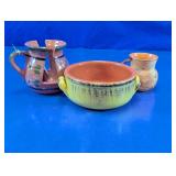 Vintage Terracotta & Italian Pottery Vessels Trio