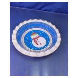 BW Snowman Holiday Pie Plate