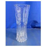 Clear Cut Glass Flared Vase