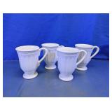 White Pedestal Coffee Mug Set