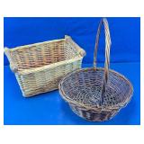 Wicker Storage & Handled Baskets Lot