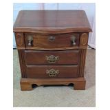 Vintage 3-Drawer Wooden Nightstand Side Table