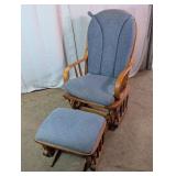Wooden Glider Rocker Chair with Matching Ottoman