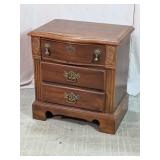 Vintage Wooden 3-Drawer Nightstand Side Table
