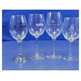 Assorted Winery Logo Stemmed Wine Glasses Lot