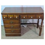 Vintage Wood Writing Desk Vanity w/ Drawers