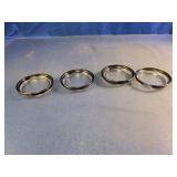 Vintage Silver Overlay Glass Coasters Set