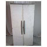 Plastic 2-Door Tall Storage Cabinet w/ Shelves
