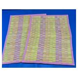 Woven Bamboo Fiber Placemats Pink Duo