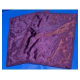 Purple Velvet Fabric Placemats Duo