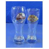Vintage Novelty Restaurant Pilsner Glasses Duo