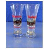 Vtg. 1989 Budweiser Clydesdale Pilsner Glasses Duo
