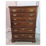 Traditional Wooden 6-Drawer Tall Chest Dresser