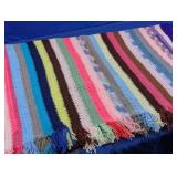 Hand-Crocheted Fringe Afghan Throw Blanket