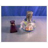 Crystal Fragrance Lamp & Purple Glass Bottle Duo