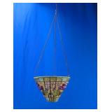 Beaded Wire Hanging Votive Candle Holder Basket