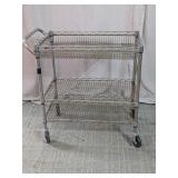 Industrial 3-Tier Wire Rolling Utility Cart