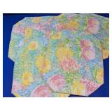 Floral Print Fabric Placemat Set