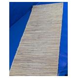 Stylish Woven Table Runner Neutral Silver Tone