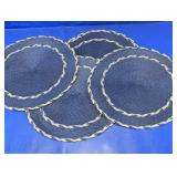 Navy Blue Woven Round Placemats Lot