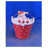 Santa Polka Dot Bucket Container