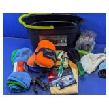 Assorted Car Detailing Kit Bucket Towels Sponges
