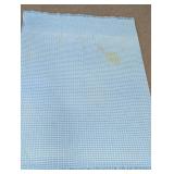 Blue & White Woven Fringed Throw Blanket