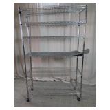 Chrome Wire Rolling Utility Storage Shelving Unit