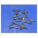 Vintage Clock & Winder Key Assortment Lot