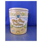 Pig Out Popcorn Metal Storage Tin