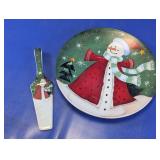 Snowman Dessert Plate & Server Set
