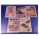 Vintage Automotive Advertising Print Assortment