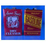 Aunt Sue's Dry Cleaner & Gasoline Cans