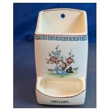 Vintage Ceramic Wall Hanging Match Holder