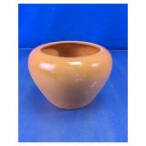 Vibrant Orange Glossy Glass Round Planter Bowl