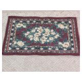 Manhattan Magnolia Burgundy Floral Rug