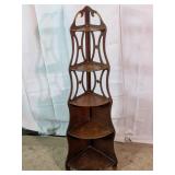 Ornate Wooden 5-Tier Corner Shelf