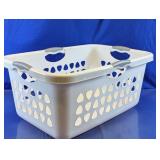 White Gray Plastic Laundry Basket