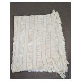 Crocheted Popcorn Twin Bedspread