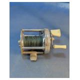 Vintage Metal Baitcasting Fishing Reel Spooled