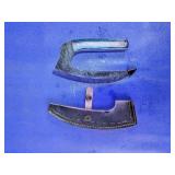Hand-Forged Ulu Knife with Leather Sheath