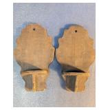 Handcrafted Wooden Mini Wall Shelves Pair